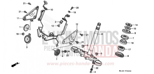 PIANTONE STERZO CB450SJ di 1988